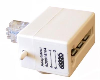 Adaptateur RJ45 mâle/fiche t femelle - câblage 4-5 / 1-3