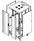 Baie de Brassage 26U 800x800 mm - Noire - Charge 600 kg | Montée