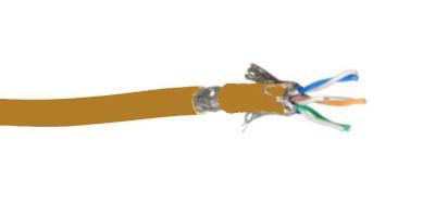 Cable patch multibrins 4p cat.7 s/ftp, lszh - marron