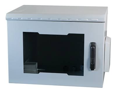 Coffret étanche / outdoor 19" IP55 - 12U 600 x 600 mm - Gris | Porte en verre sécurit