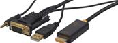 Cordon / convertisseur vga + audio vers hdmi - 2m