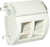 PLASTRON DEMI-ROND 45x45 - 2 PRISES KEYSTONE AVEC VOLET