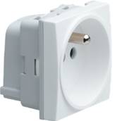 Prise secteur 2p+t - 230v 16a - auto - blanc - simple