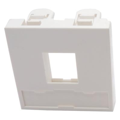 Plastron RJ45. 1 port. 45x45 droit keystone compatible 3m