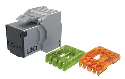 Embase RJ45 Femelle Cat. 6A S/FTP avec volet | UNIKKERN