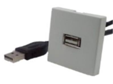 PLASTRON USB A F / A M AVEC CORDON 0.2M