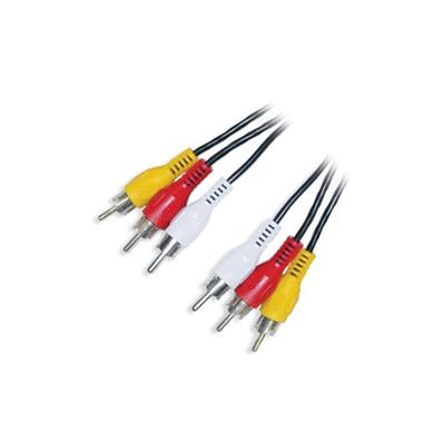Cordon stéréo 3 rca mâle / mâle - 10m
