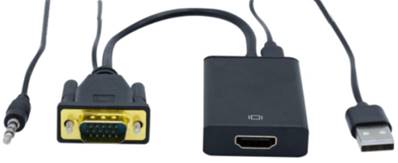 Cordon / convertisseur vga + audio vers hdmi - 17 cm