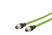 Cordon m12 8 pôles cat 6a m12 mâle/m2 mâle droit 10m