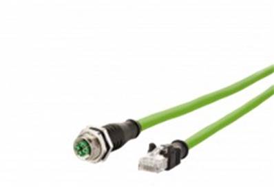 Cordon m12 8 pôles cat 6a m12 f passe cloison / RJ45 10m