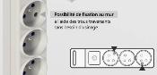 Bloc multiprises 6 prises 2p+t avec inter-cordon 1.5m
