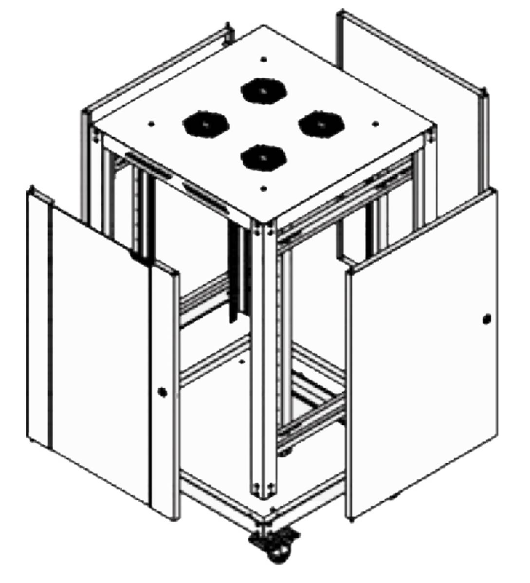 Rack Baie de brassage 19´´ 600x600mm 42U