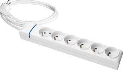 Bloc multiprises 6 prises 2p+t sans inter-cordon 1.5m