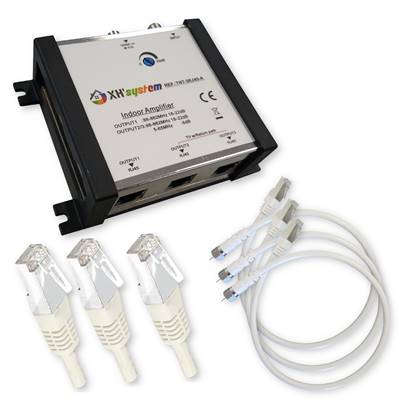 Kit ampli/rep RJ45 tv-tnt 3 cordons RJ45 + 3 tv/RJ45