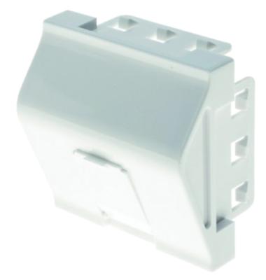Plastron RJ45. 1 port. 45x45 incline. accroche keystone