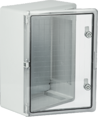 Coffret thermoplastique 500x350x190 mm IP65 – Porte transparente, usage industriel